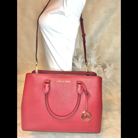 🌺 NEW MICHAEL KORS SCARLET SAVANNAH SATCHEL - Picture 8 of 8